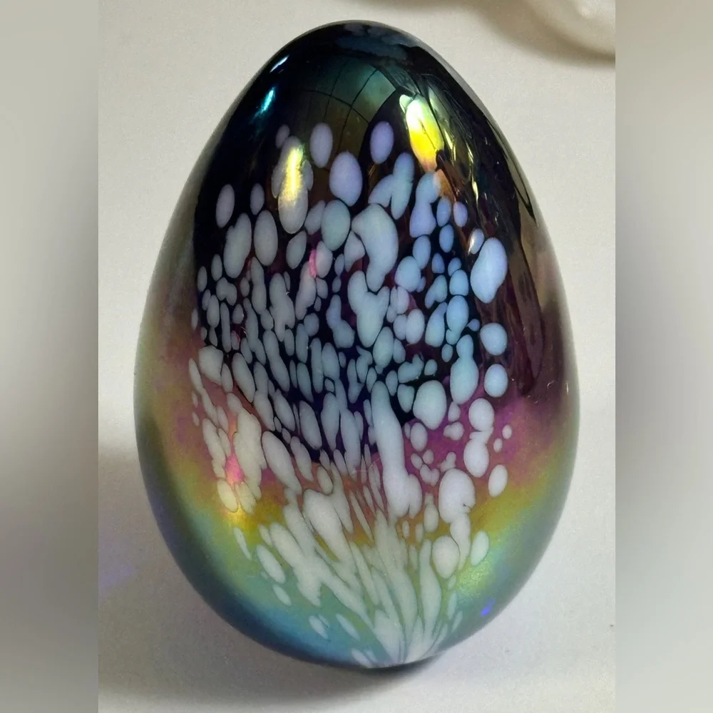 Mount Saint Helen Ash Iridescent Art Glass Vintage Paperweight - Picture 3 of 6